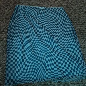 Target wild fable women size xs checkered print blue skirt